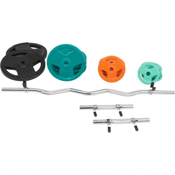 Set d’haltères curl SZ en caoutchouc grip 70 kg - Gorilla Sports France