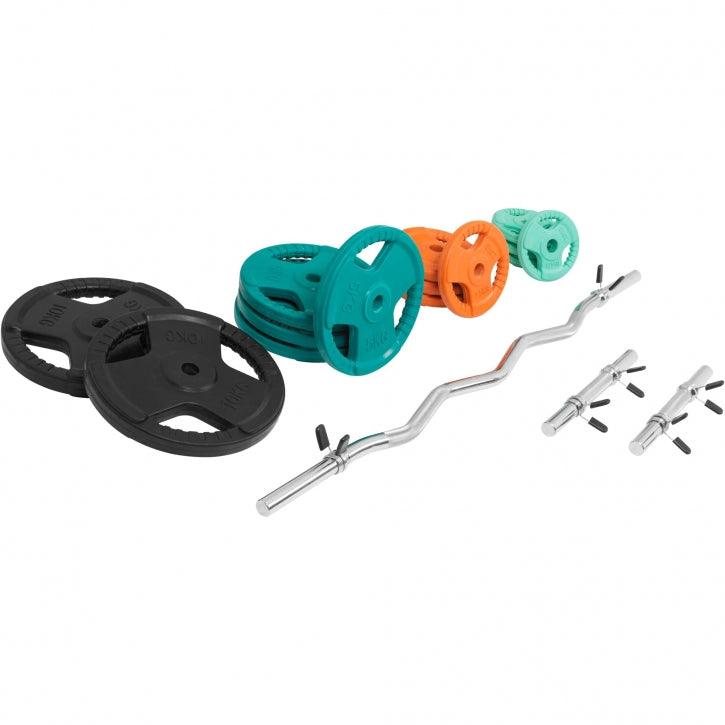 Set d’haltères curl SZ en caoutchouc grip 70 kg - Gorilla Sports France