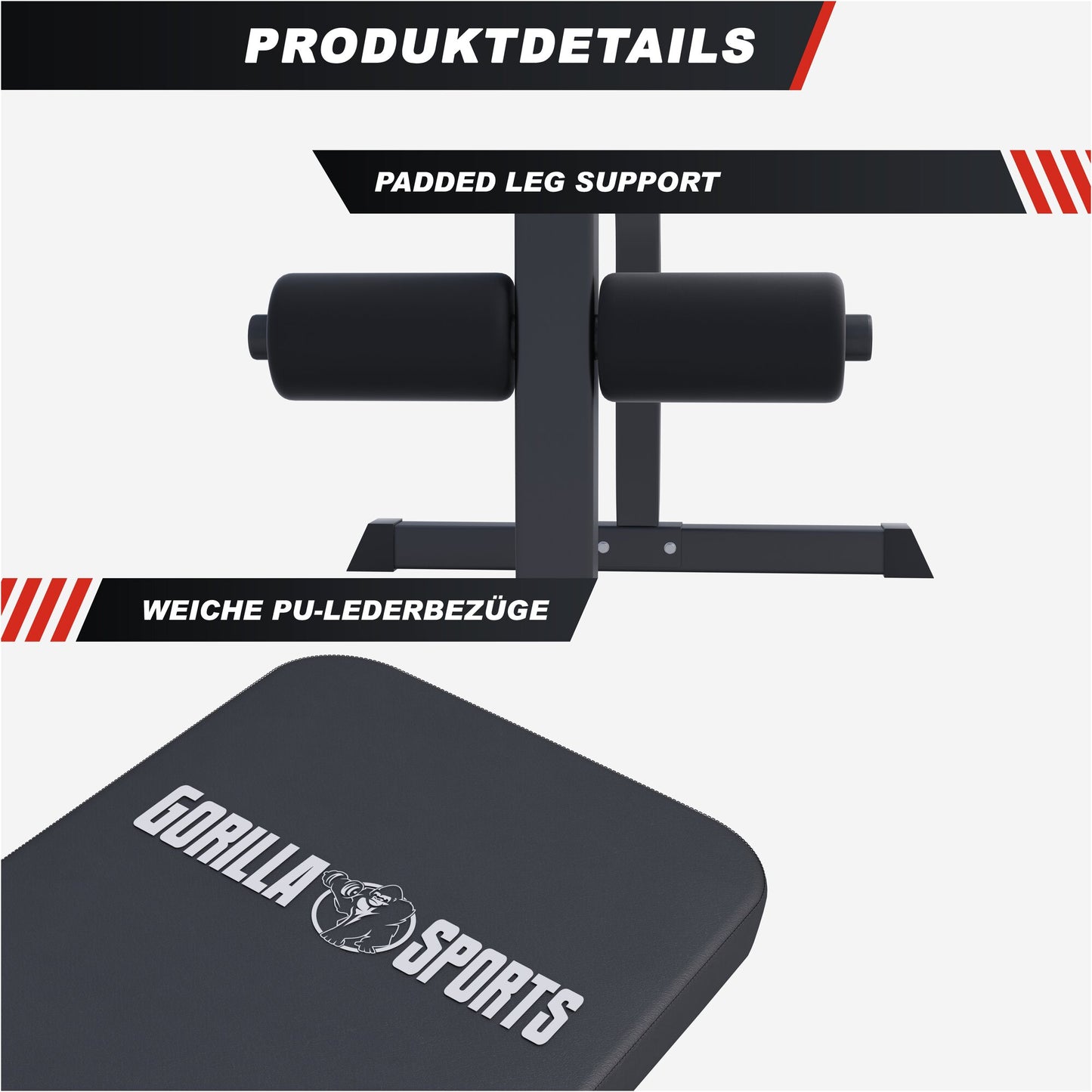Banc pour abdominaux Blanc/Noir