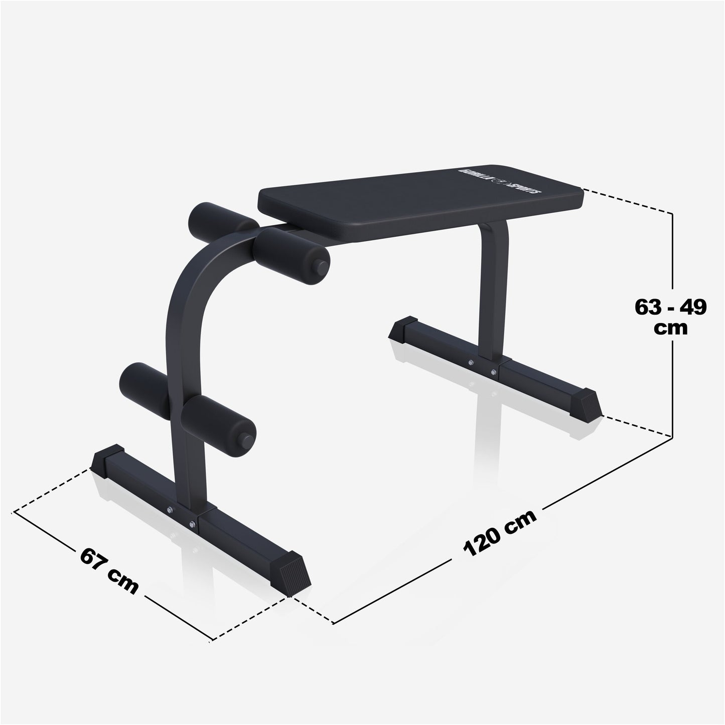 Banc pour abdominaux Blanc/Noir