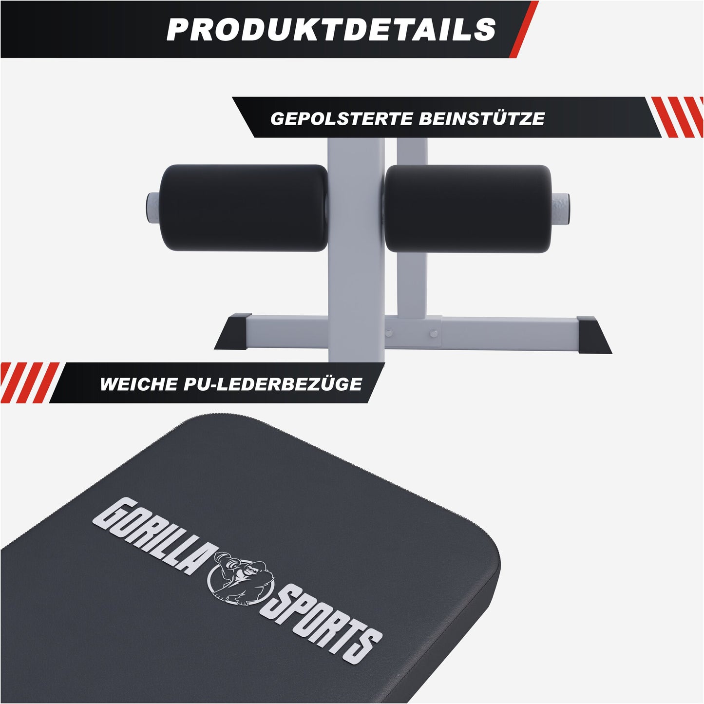Banc pour abdominaux Blanc/Noir