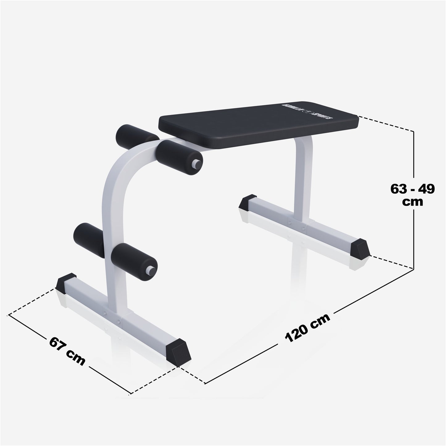 Banc pour abdominaux Blanc/Noir