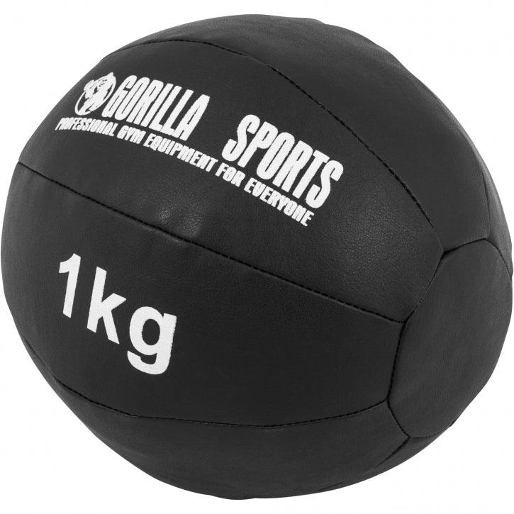 Medecine-ball en cuir noir - Gorilla Sports France