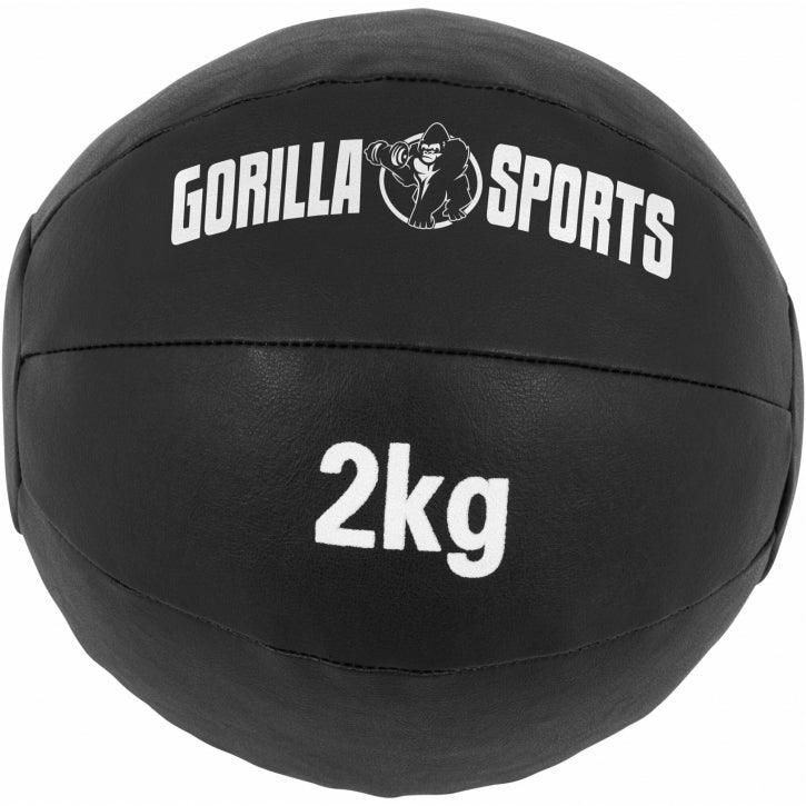 Medecine-ball en cuir noir - Gorilla Sports France