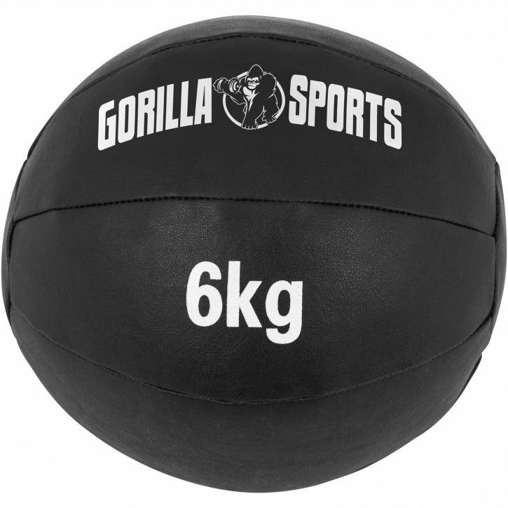 Medecine-ball en cuir noir - Gorilla Sports France