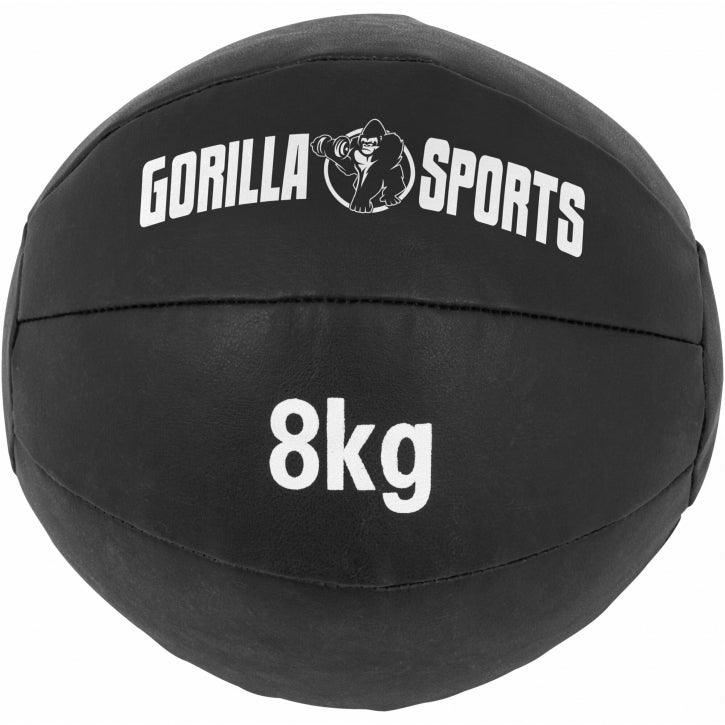 Medecine-ball en cuir noir - Gorilla Sports France