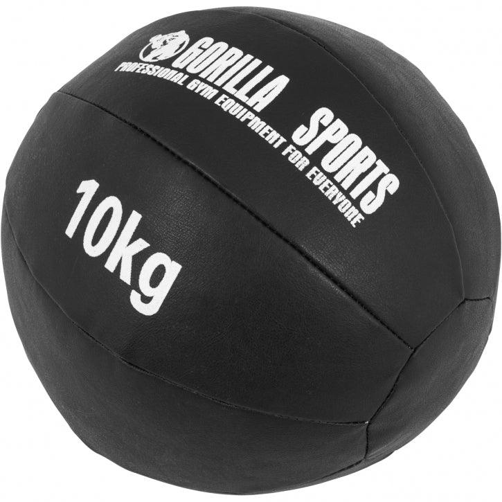 Medecine-ball en cuir noir - Gorilla Sports France