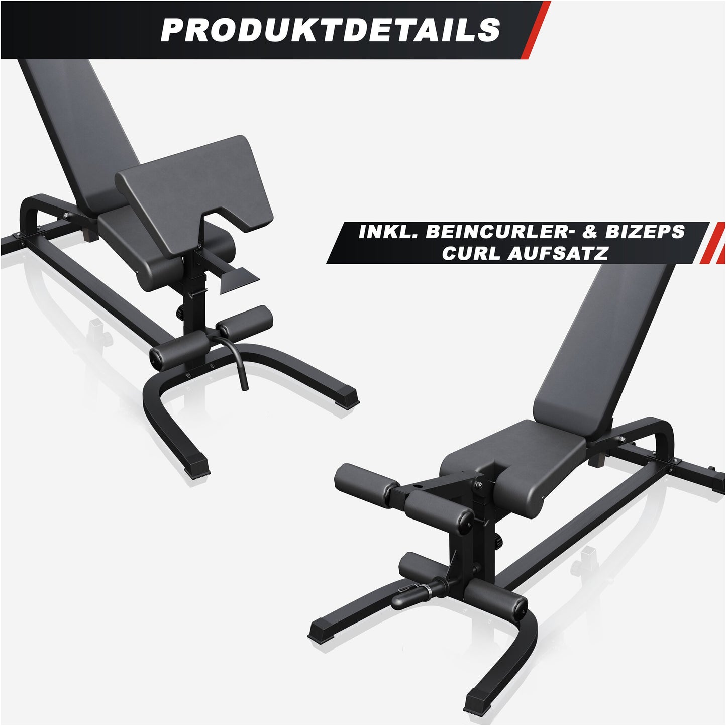 Banc inclinable réglable avec extension de jambes et pupitre à biceps