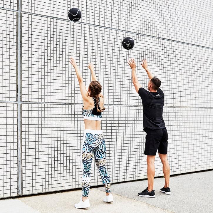 Médecine-ball noir/gris - Gorilla Sports France