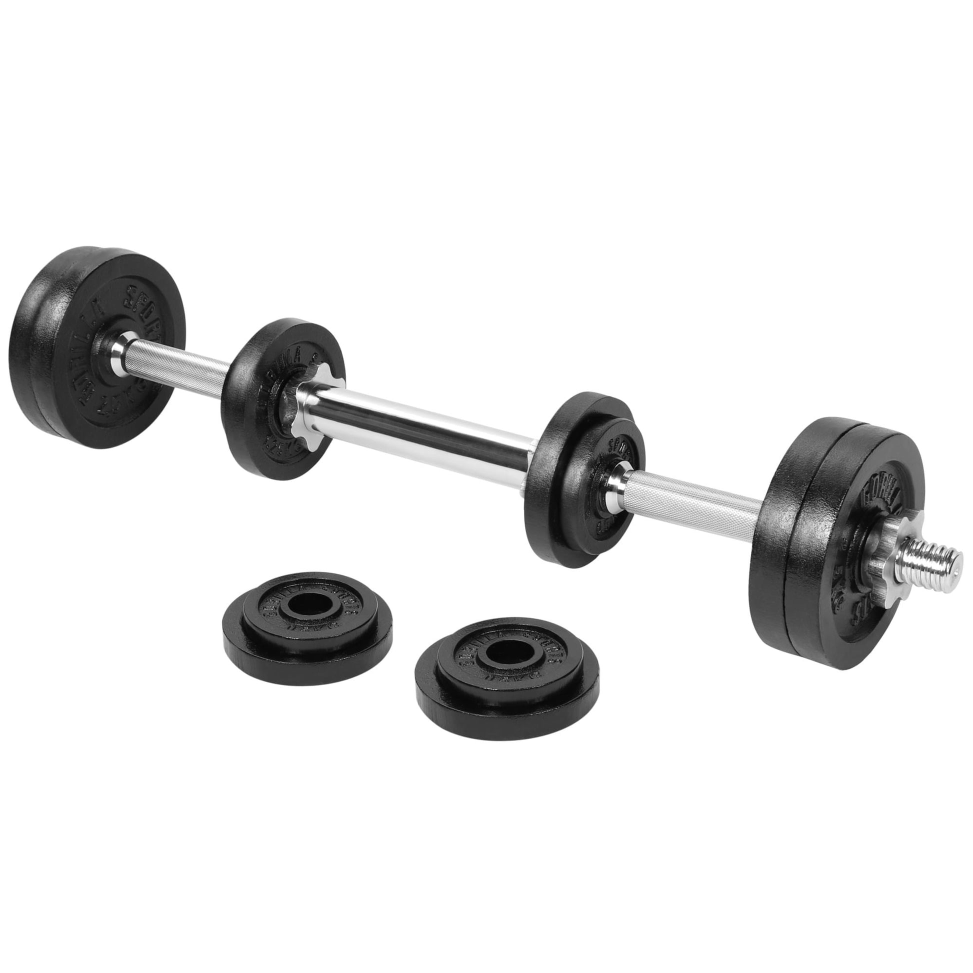 Set d'haltères modulable 2 en 1 de 22 kg - Gorilla Sports France