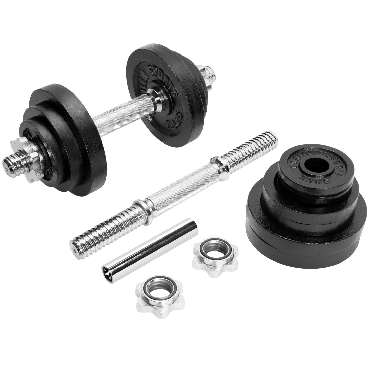 Set d'haltères modulable 2 en 1 de 22 kg - Gorilla Sports France