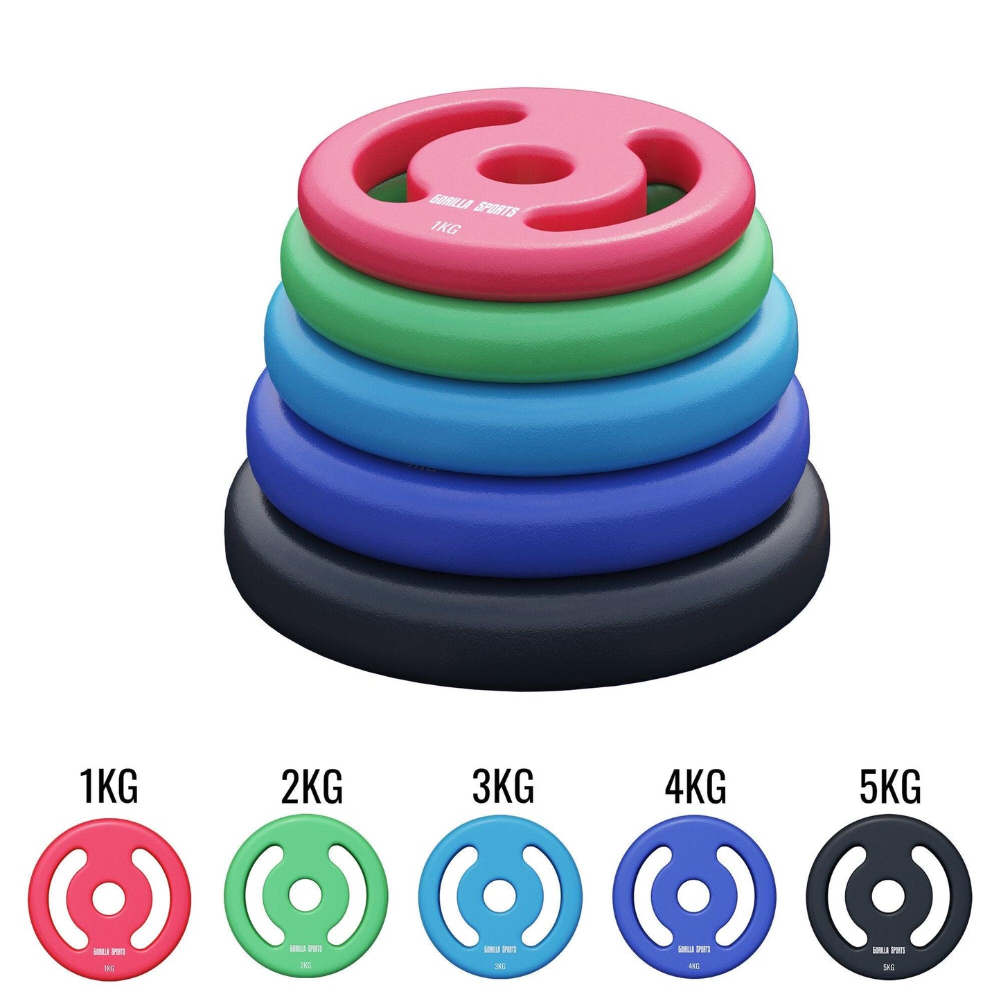 Paire de disques en néoprène avec poignées - Gorilla Sports France