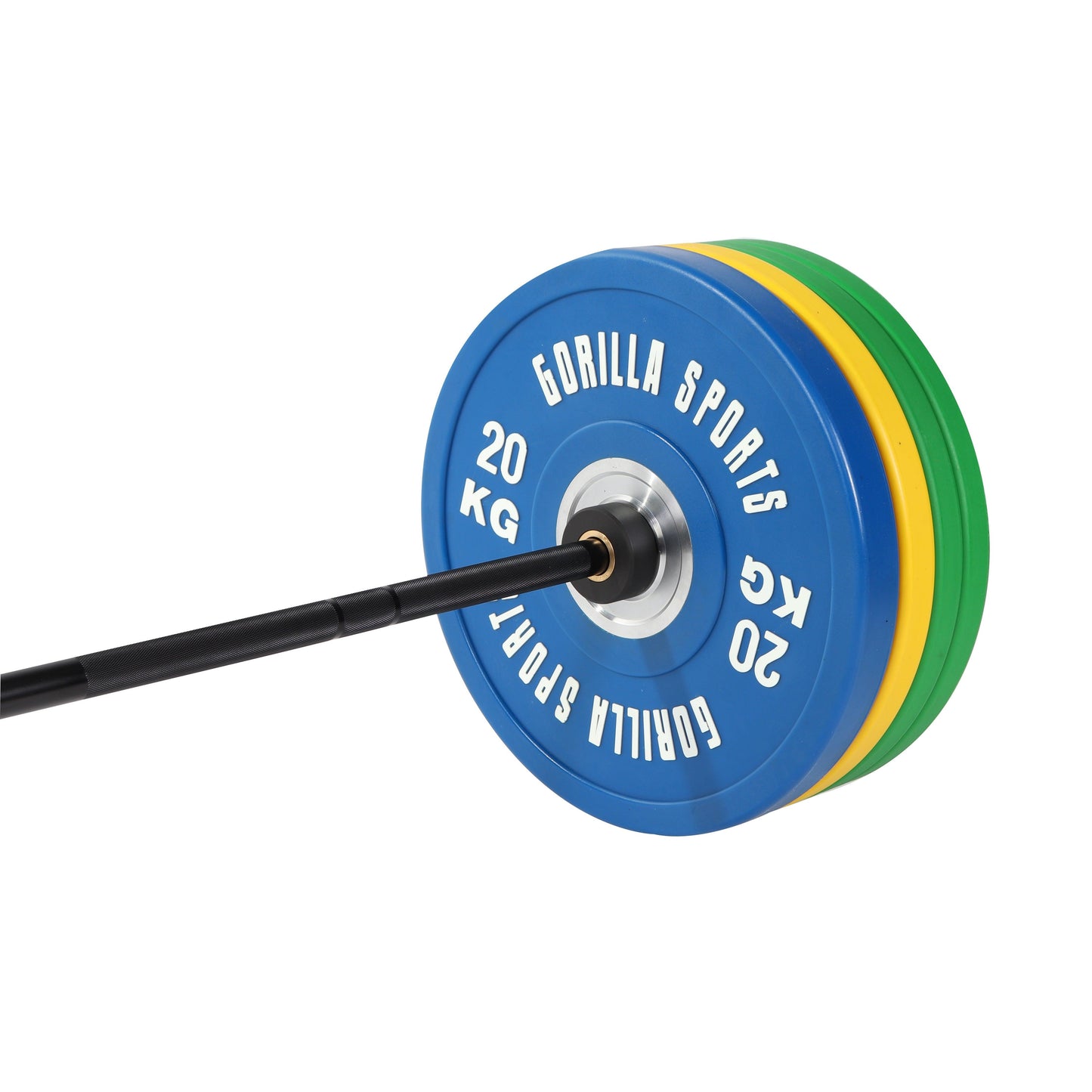 Set d'haltères olympiques pour professionnels avec disques Bumper 140 kg - Gorilla Sports France