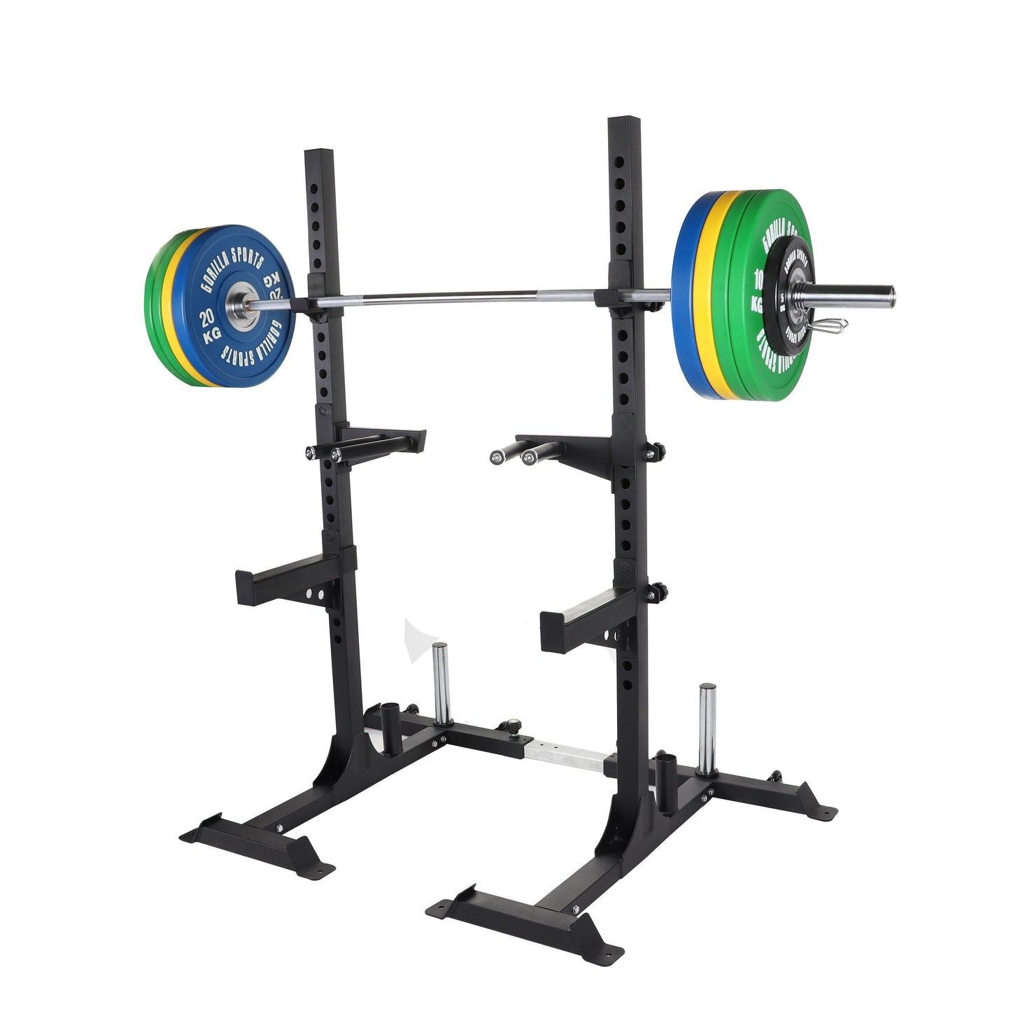 Rack à squats avec set d'haltères olympiques 140 kg - Gorilla Sports France