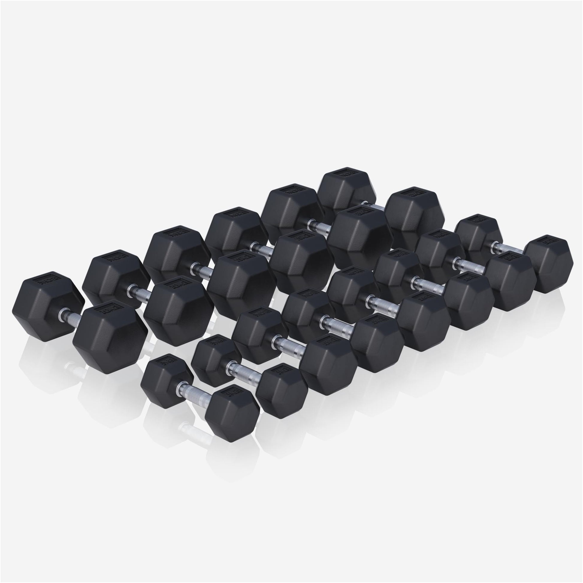 Rack de rangement avec set d'haltères hexagonaux de 237 kg - Gorilla Sports France