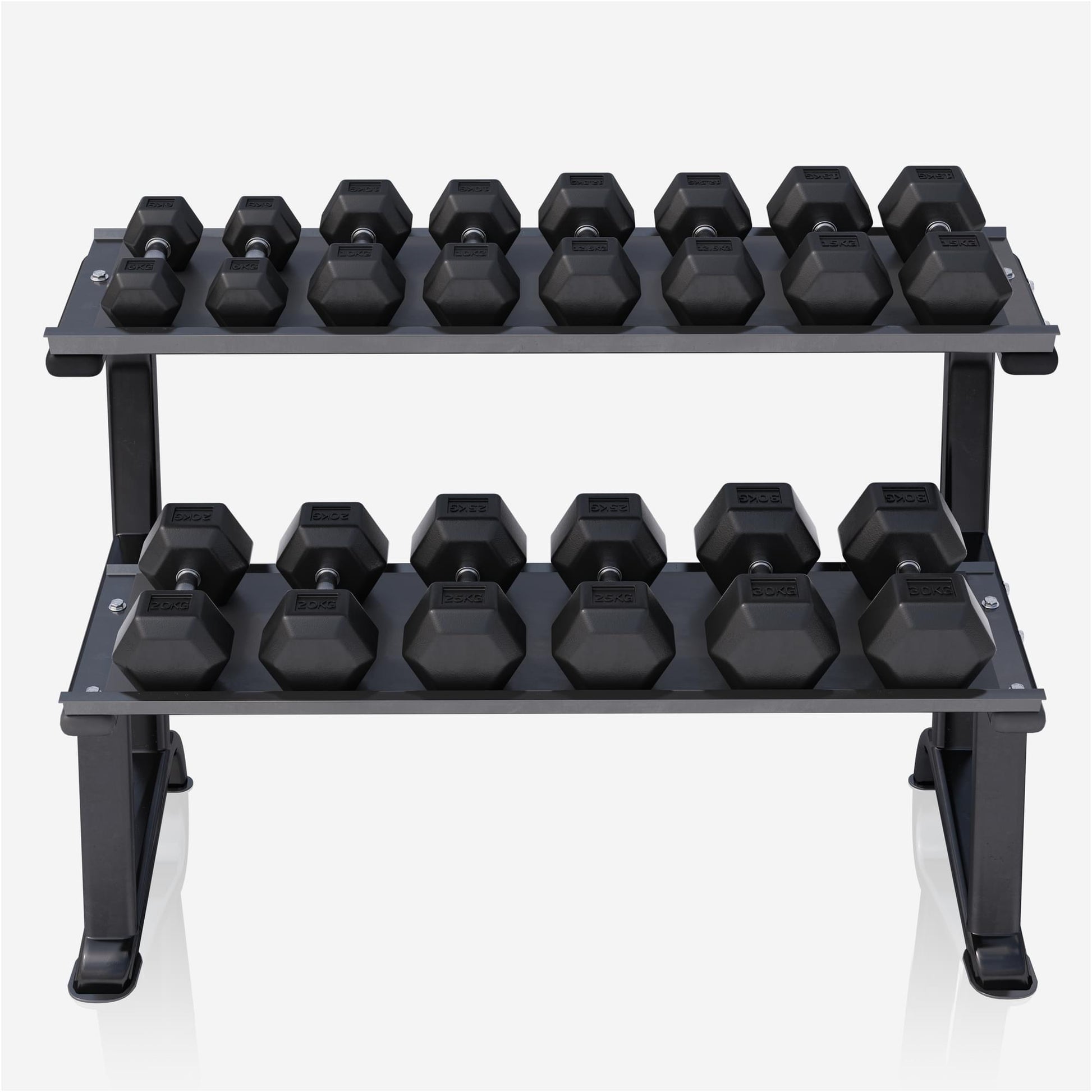 Rack de rangement avec set d'haltères hexagonaux de 237 kg - Gorilla Sports France