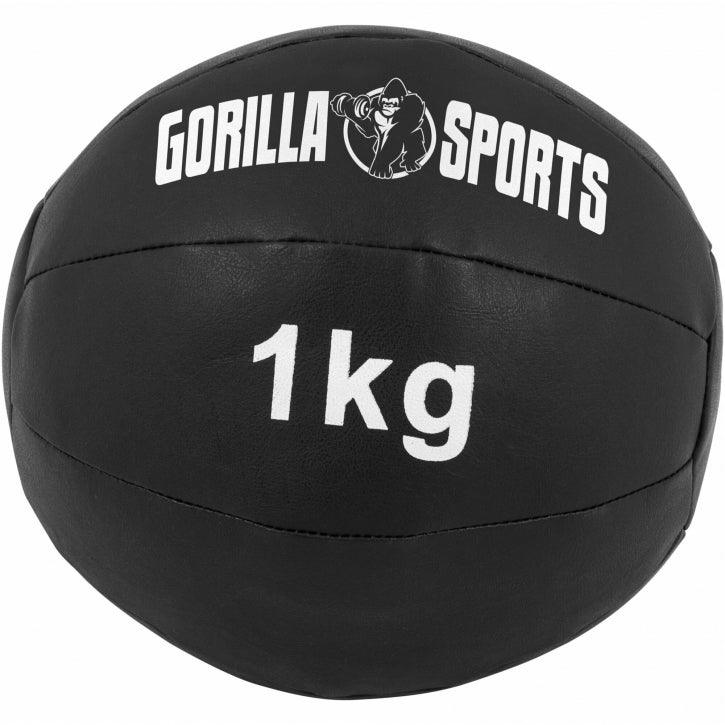 Medecine-ball en cuir noir - Gorilla Sports France