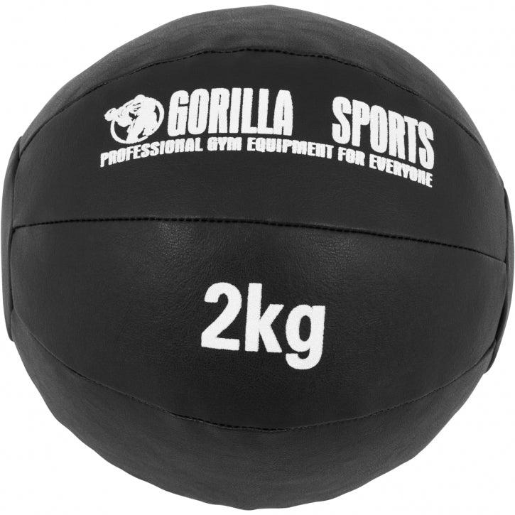 Medecine-ball en cuir noir - Gorilla Sports France