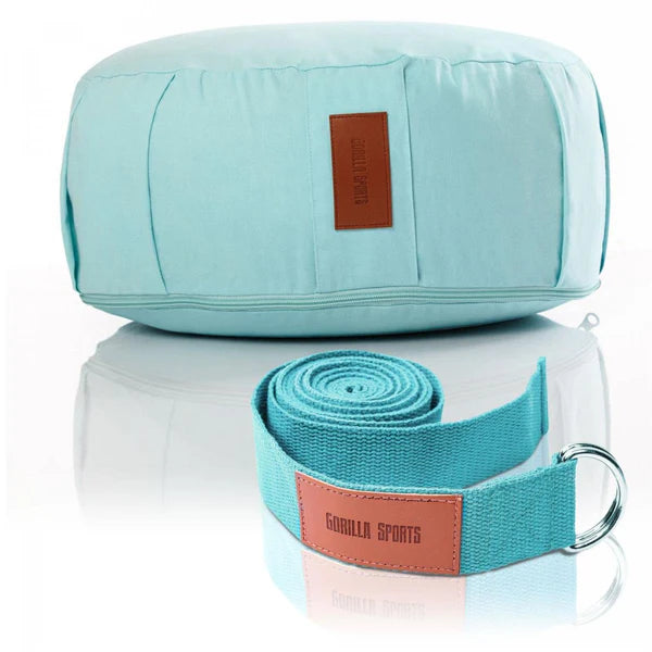 Yoga Set - Coussin de méditation et Sangle de yoga