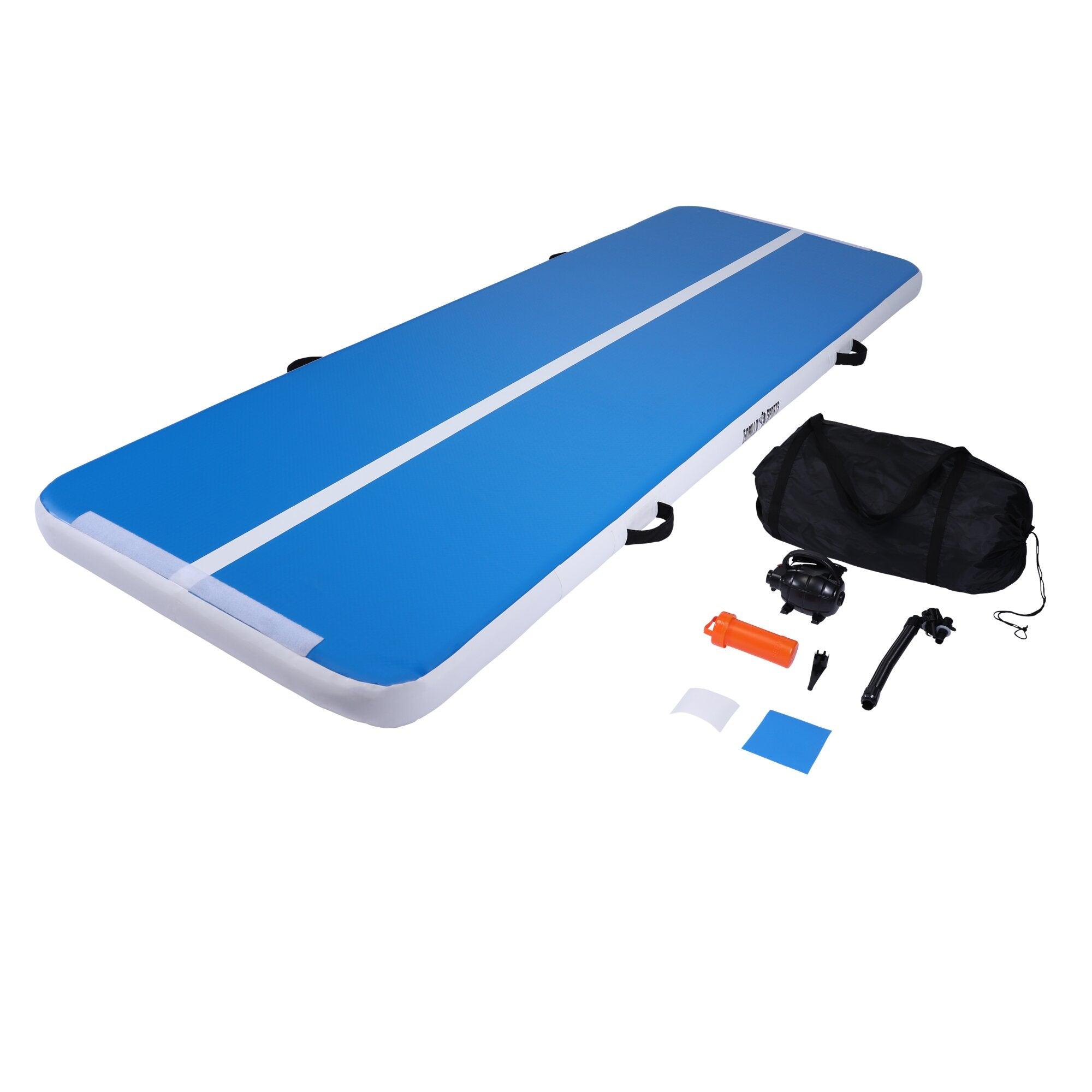 Tapis De Gymnastique Gonflable Air Rolle - 100x80cm Bleu - Yoga, Tumbling, Fitness à Domicile