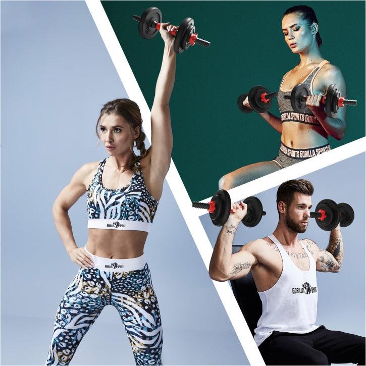 Set d'haltères en fonte - Gorilla Sports France