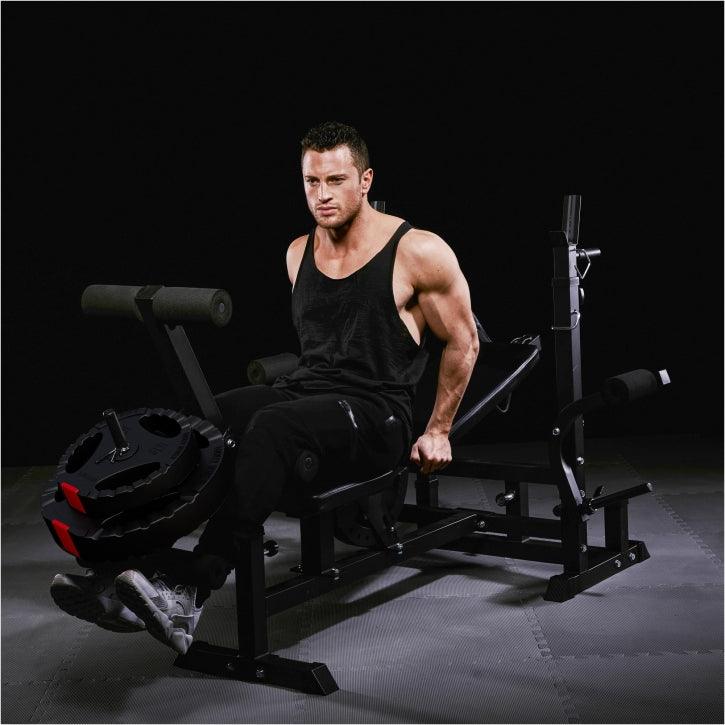 Stations de musculation universelle avec set d'haltères en plastique 100 kg - Gorilla Sports France