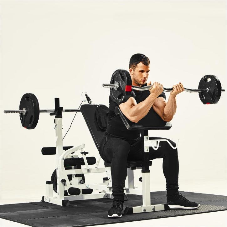 Stations de musculation universelle avec set d'haltères en plastique 100 kg - Gorilla Sports France