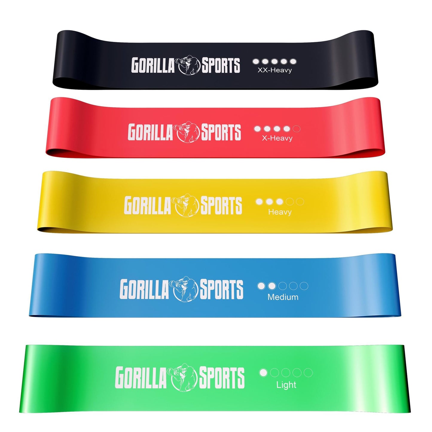 Set de bandes de résistance avec sac de transport - Gorilla Sports France