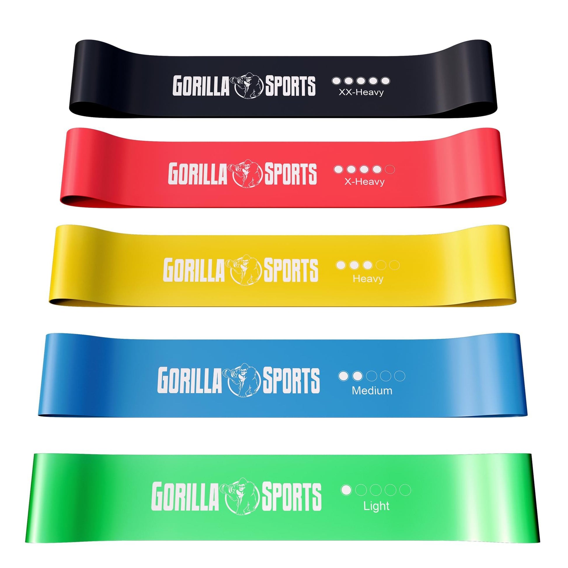 Set de bandes de résistance avec sac de transport - Gorilla Sports France