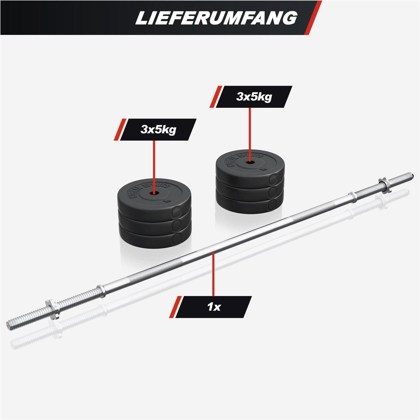 Banc Musculation avec Support (Set 40 - 100 kg) - Gorilla Sports France