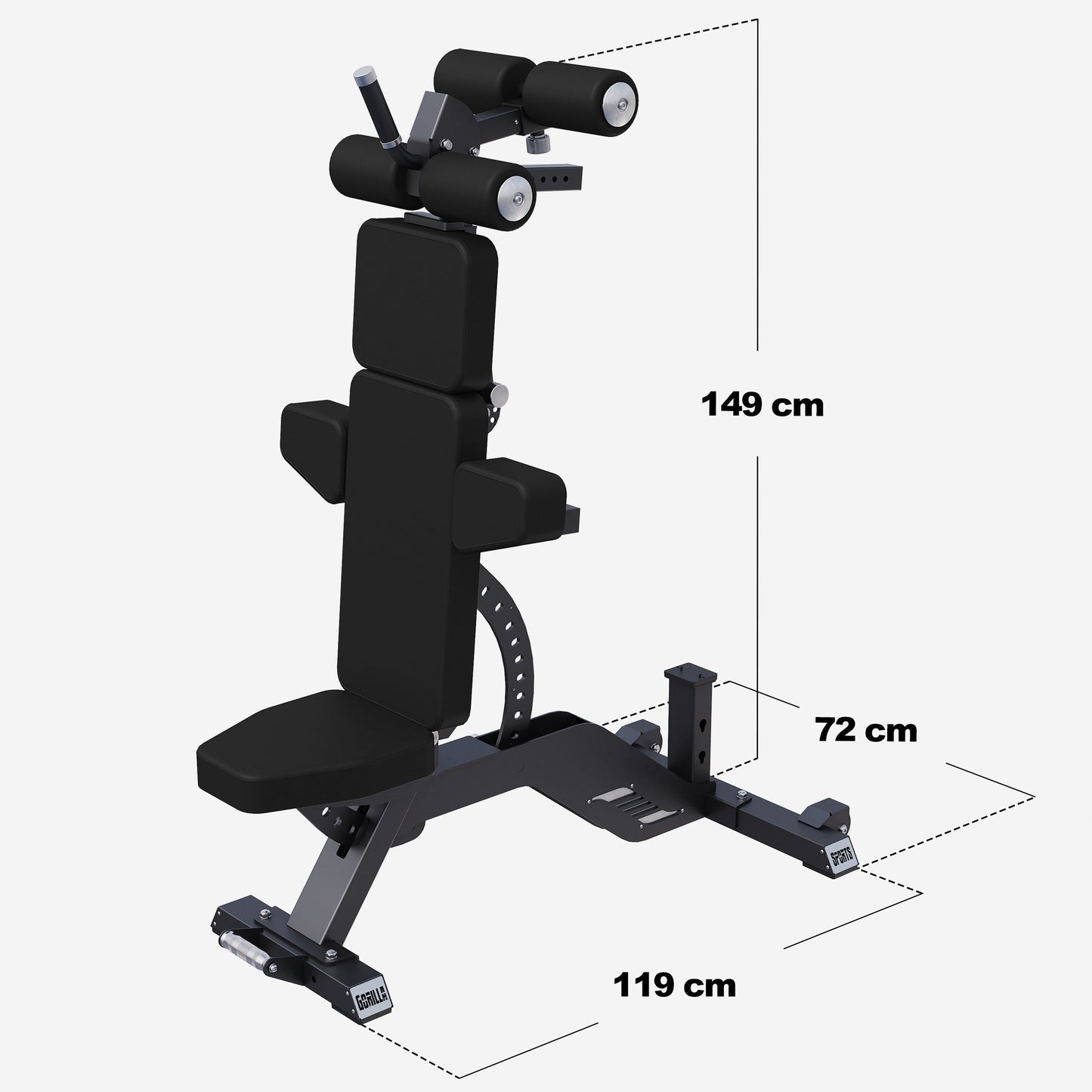 Banc de musculation réglable 3 coussins noir