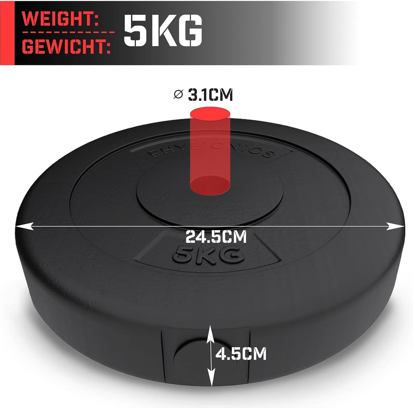 Disques de musculation 30/31 mm en plastique