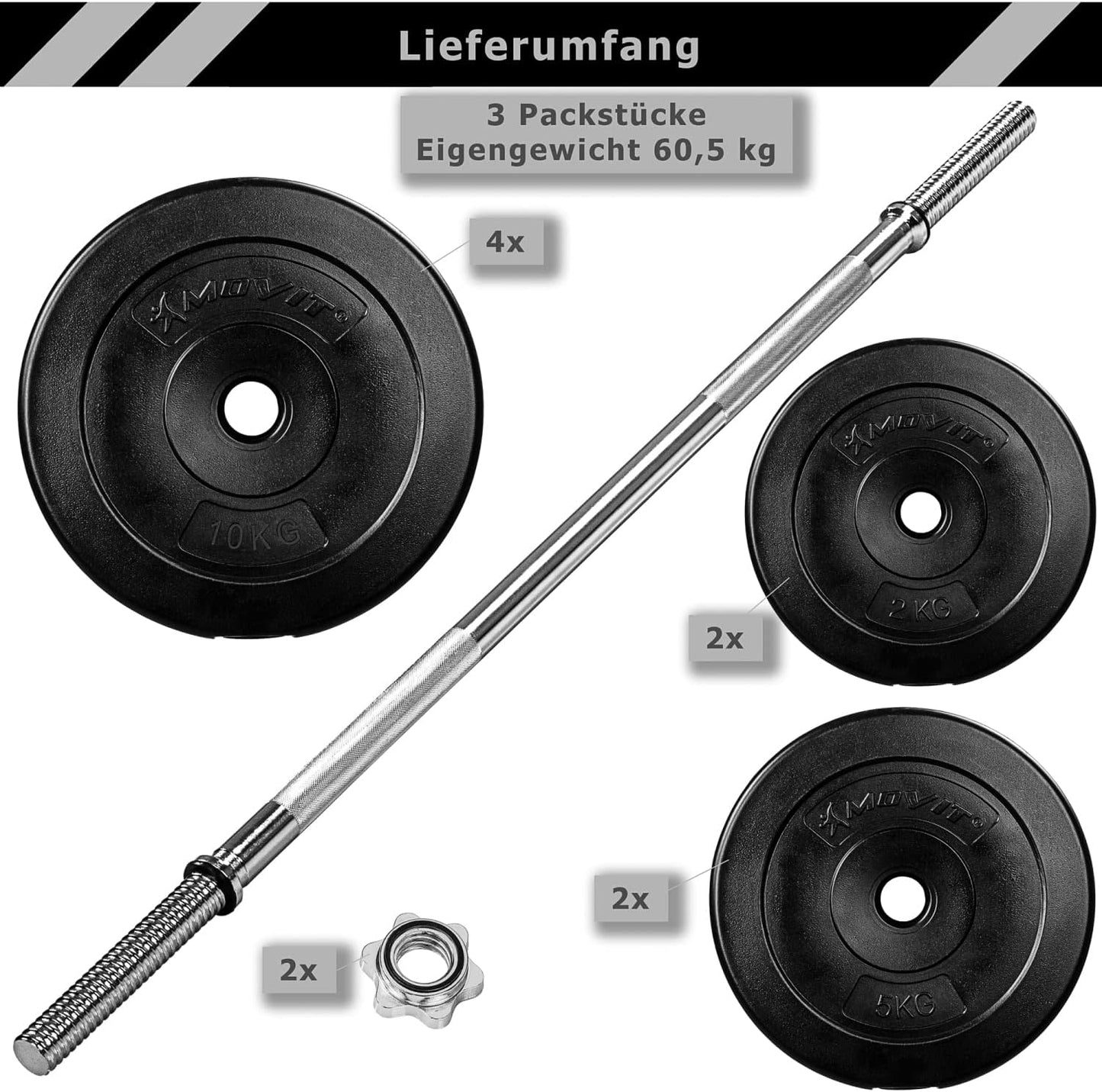 Set de barre longue 30 – 60 kg