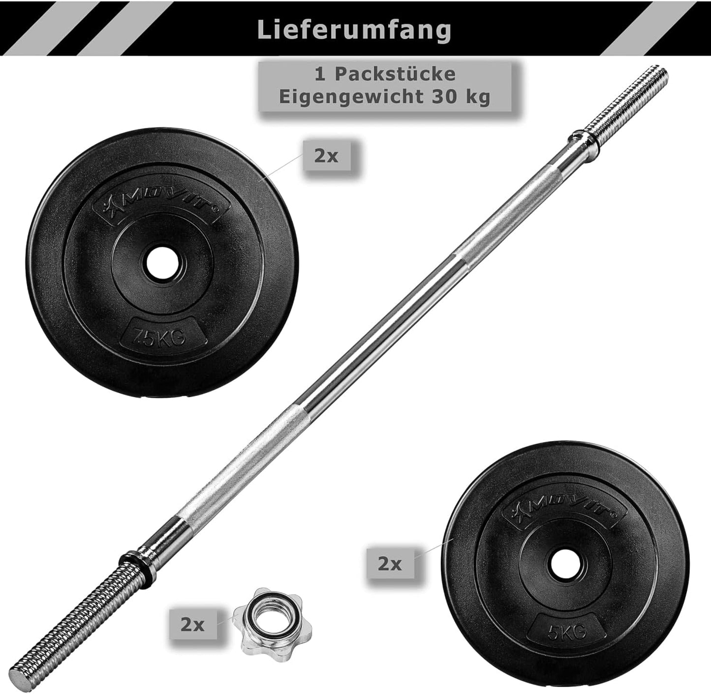 Set de barre longue 30 – 60 kg