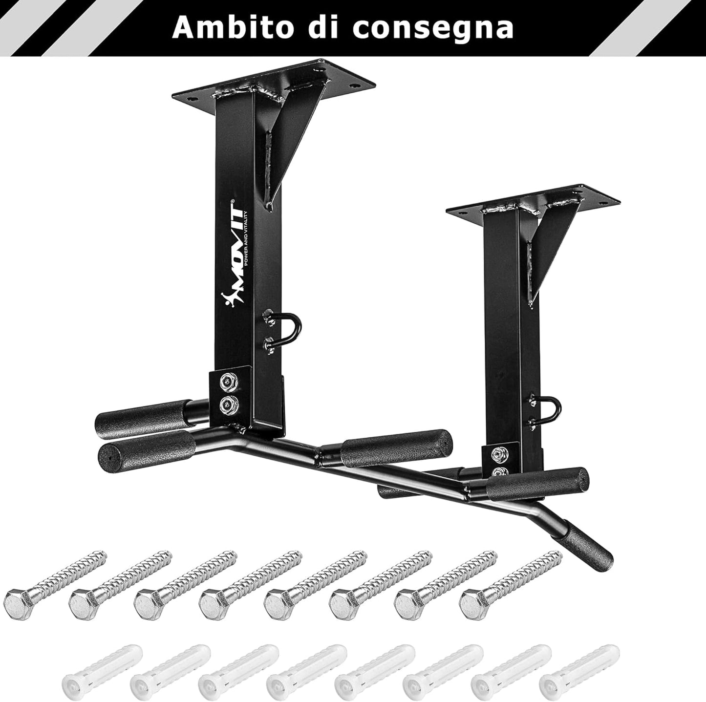 Barre de traction plafond Noir/Blanc