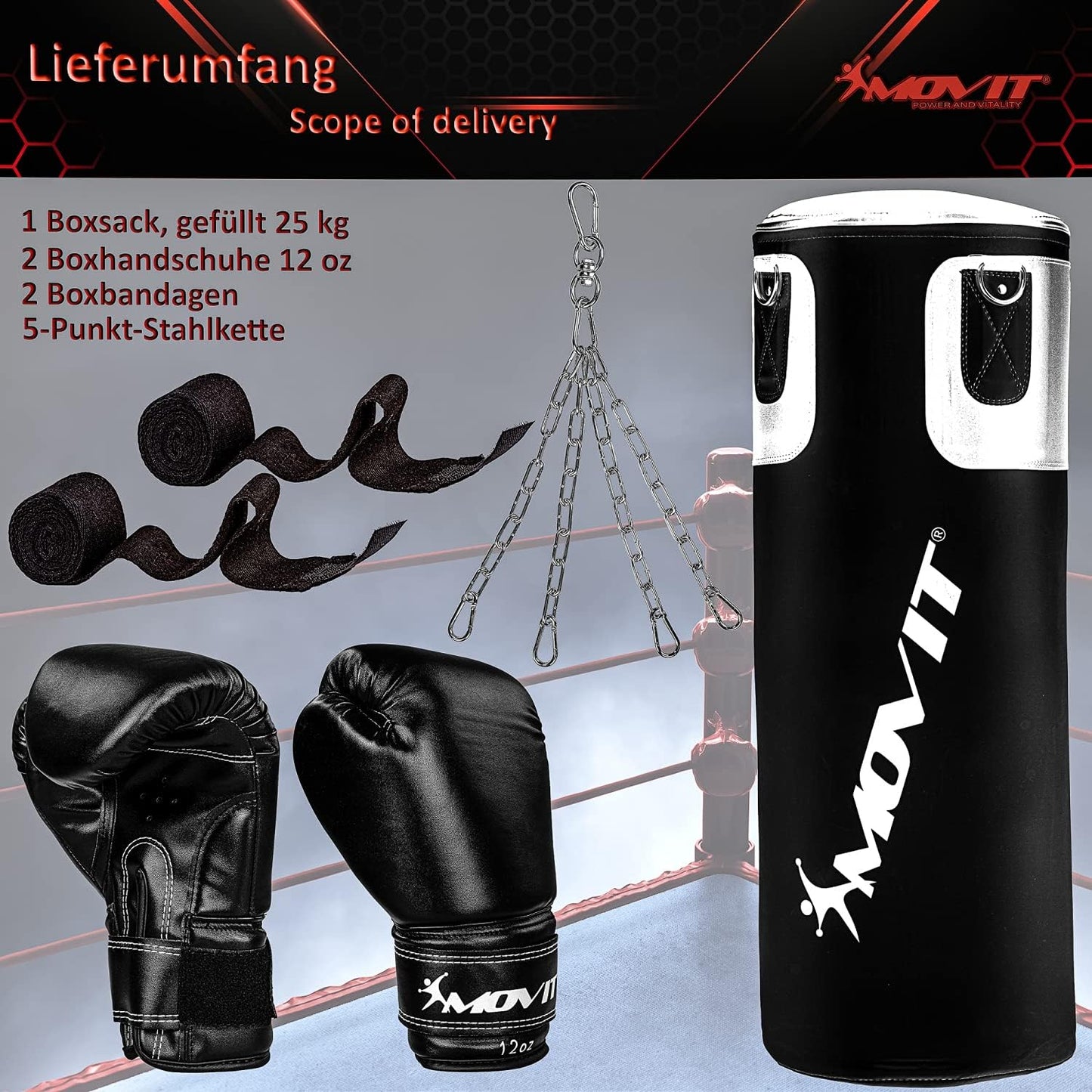 Set de boxe Noir/Blanc