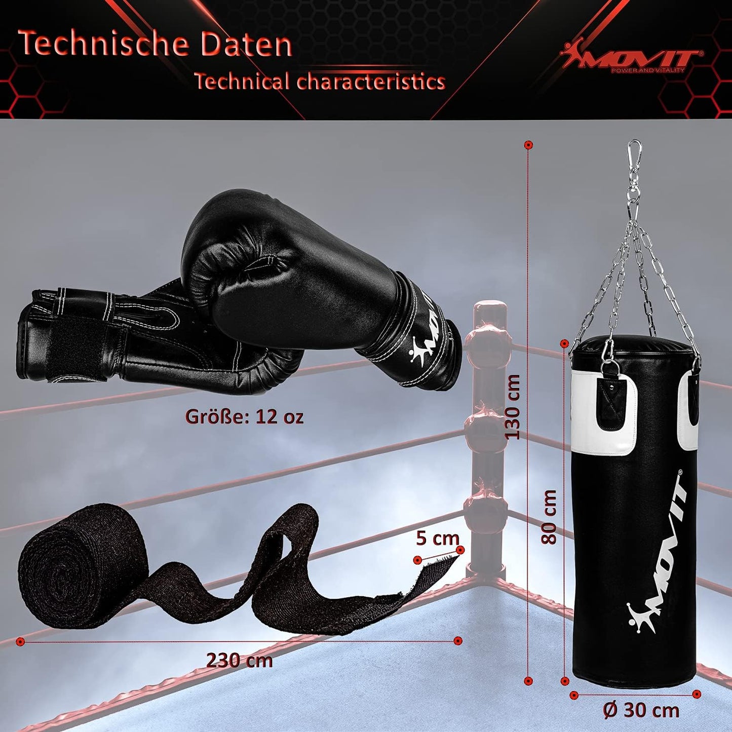 Set de boxe Noir/Blanc