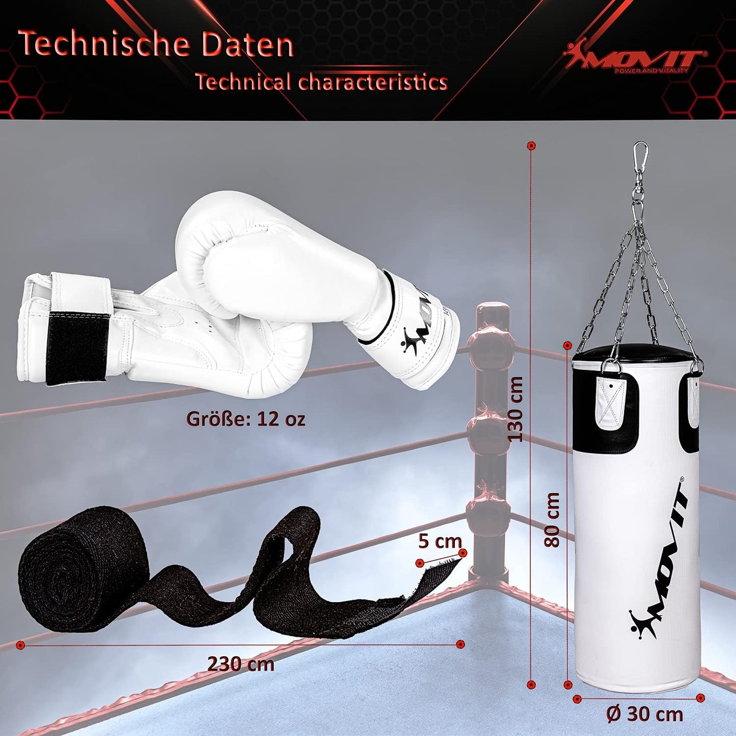 Set de boxe Noir/Blanc