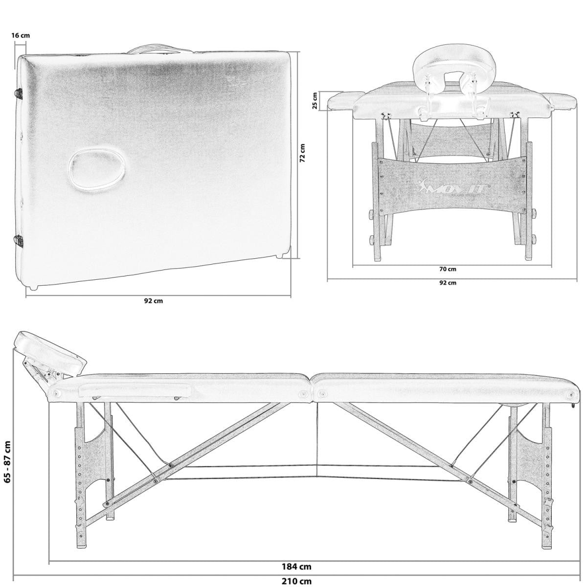 Table de massage pliante avec sac de transport
