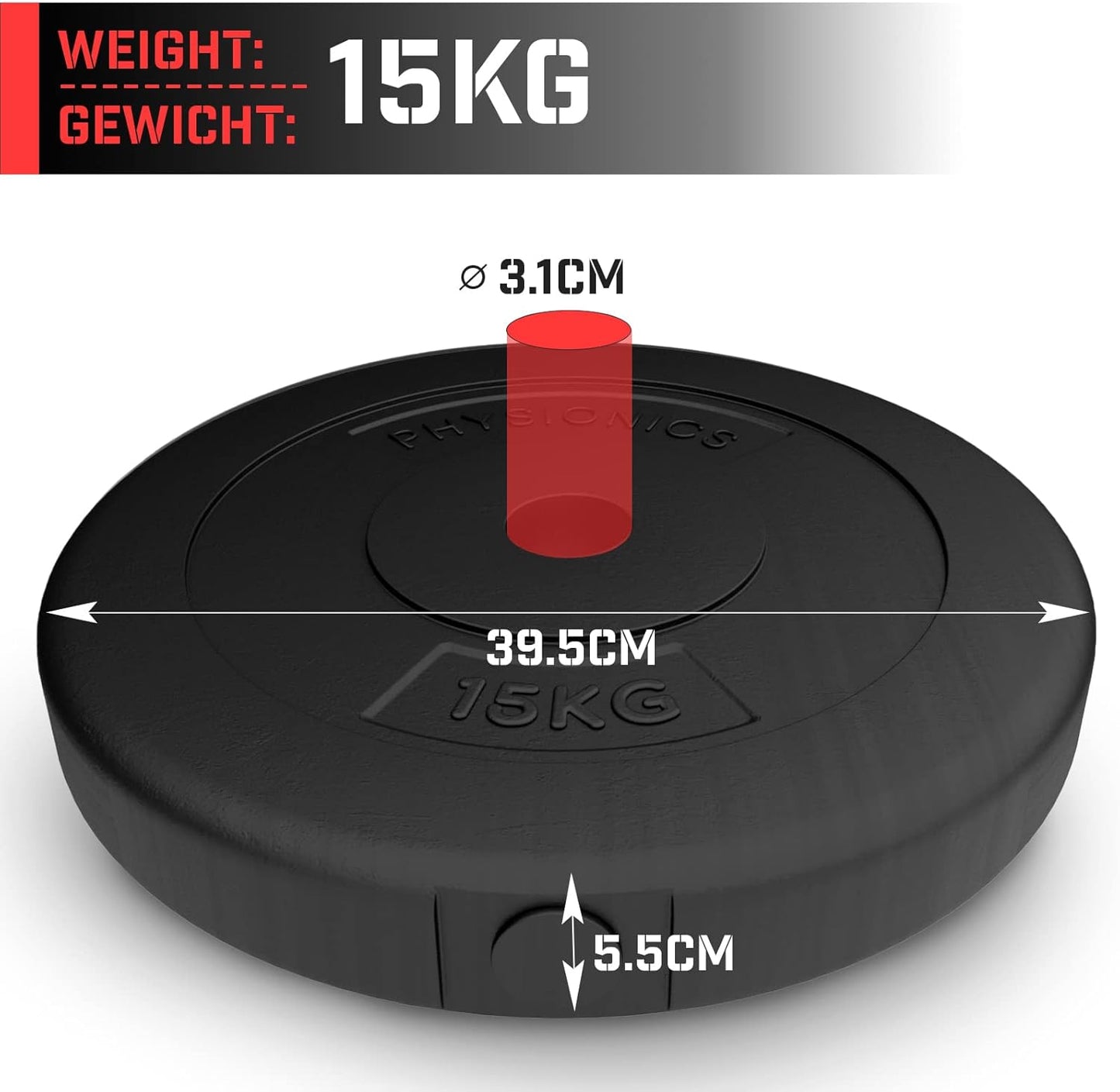 Disques de musculation 30/31 mm en plastique