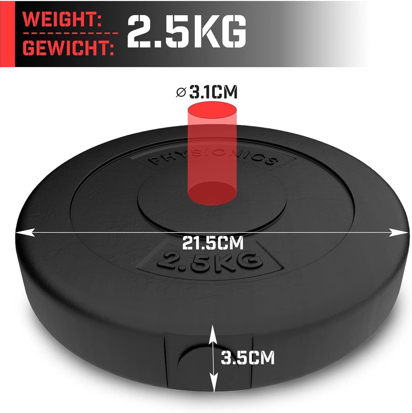 Disques de musculation 30/31 mm en plastique