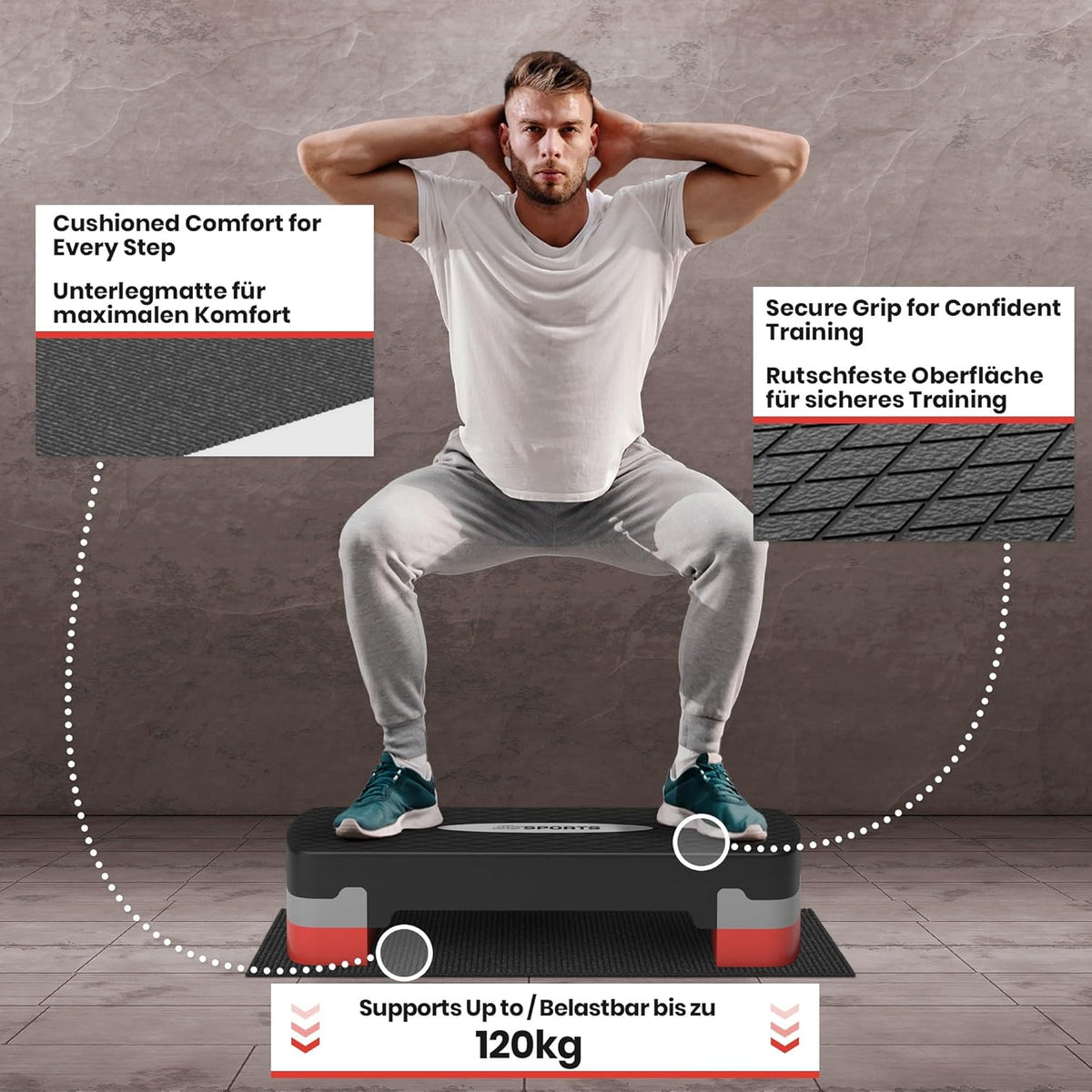 Step de fitness réglable en hauteur