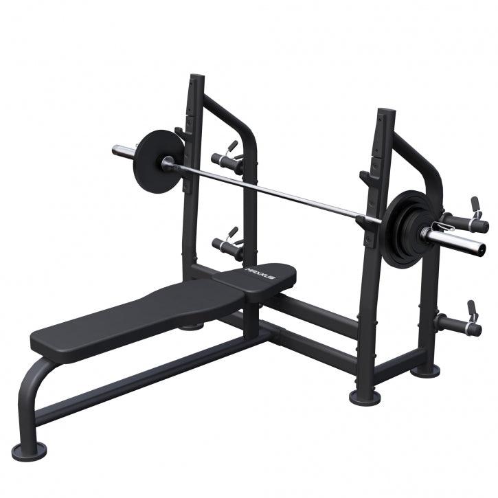 Banc Musculation avec Rack PRO et Set d’Haltères Longues - Gorilla Sports France