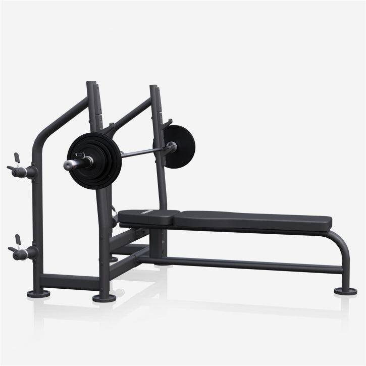 Banc Musculation avec Rack PRO et Set d’Haltères Longues - Gorilla Sports France