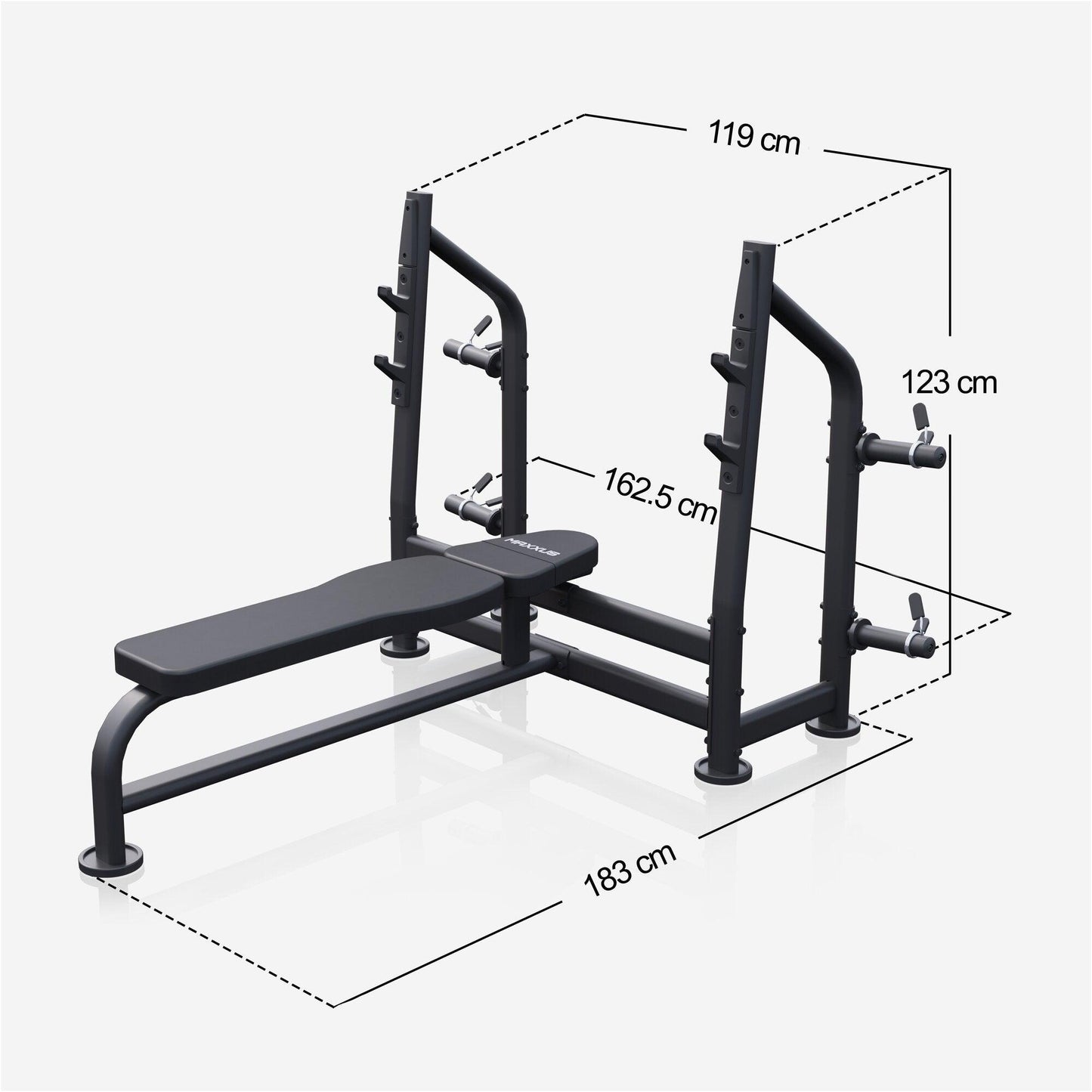Banc Musculation avec Rack PRO et Set d’Haltères Longues - Gorilla Sports France