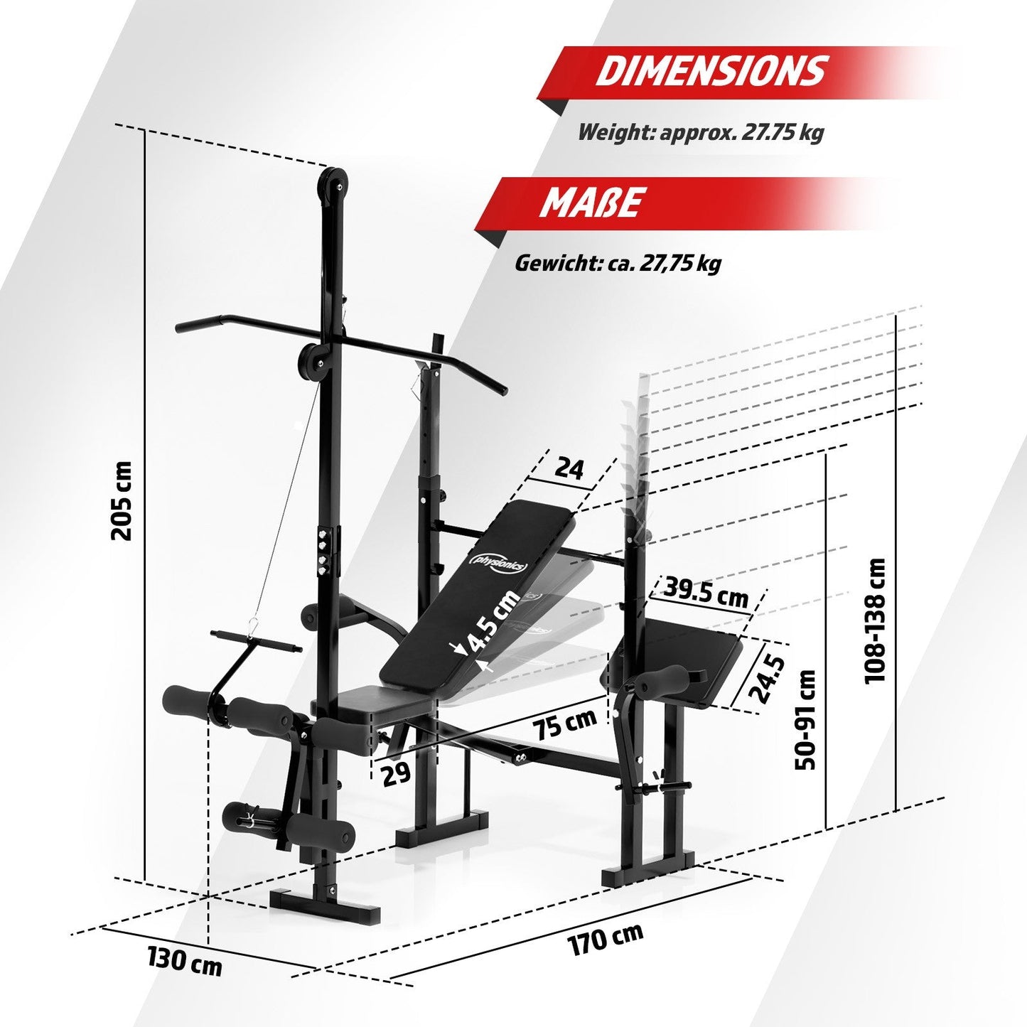 Banc de musculation multifonction