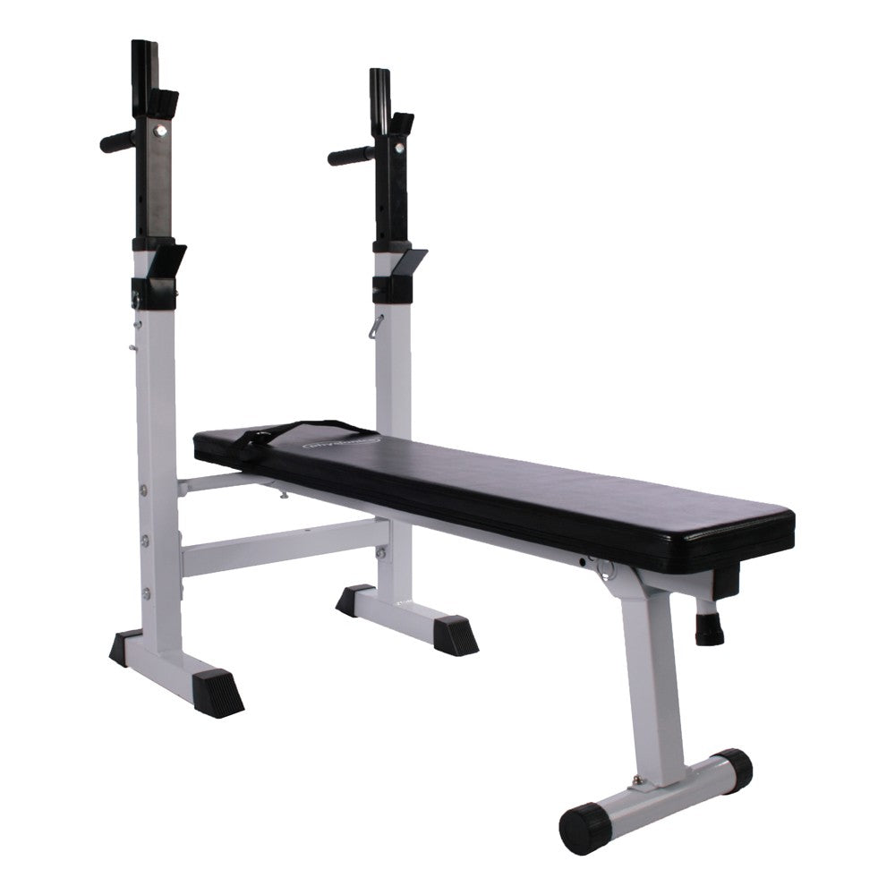 Banc de musculation avec support de barre Blanc