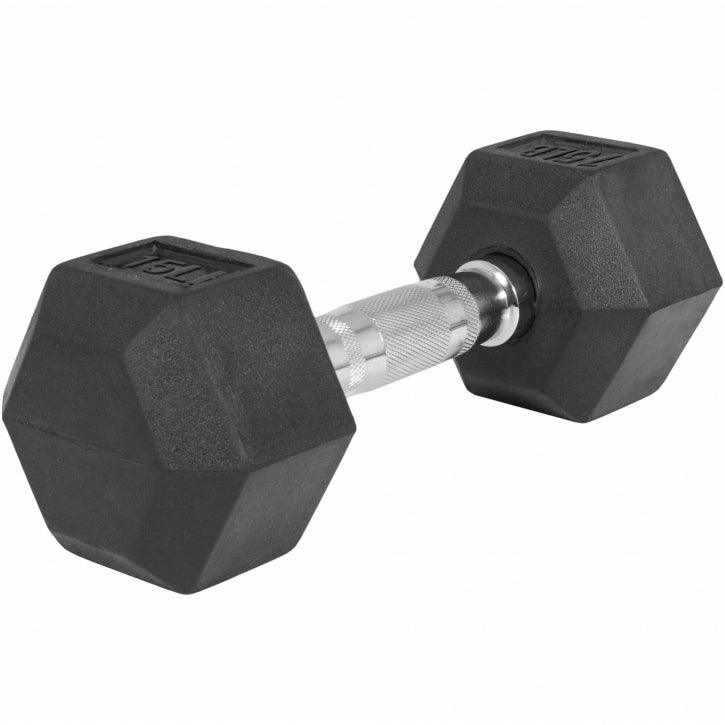 US Haltère hexagonal en caoutchouc - Gorilla Sports France
