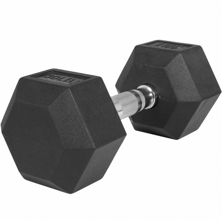 US Haltère hexagonal en caoutchouc - Gorilla Sports France