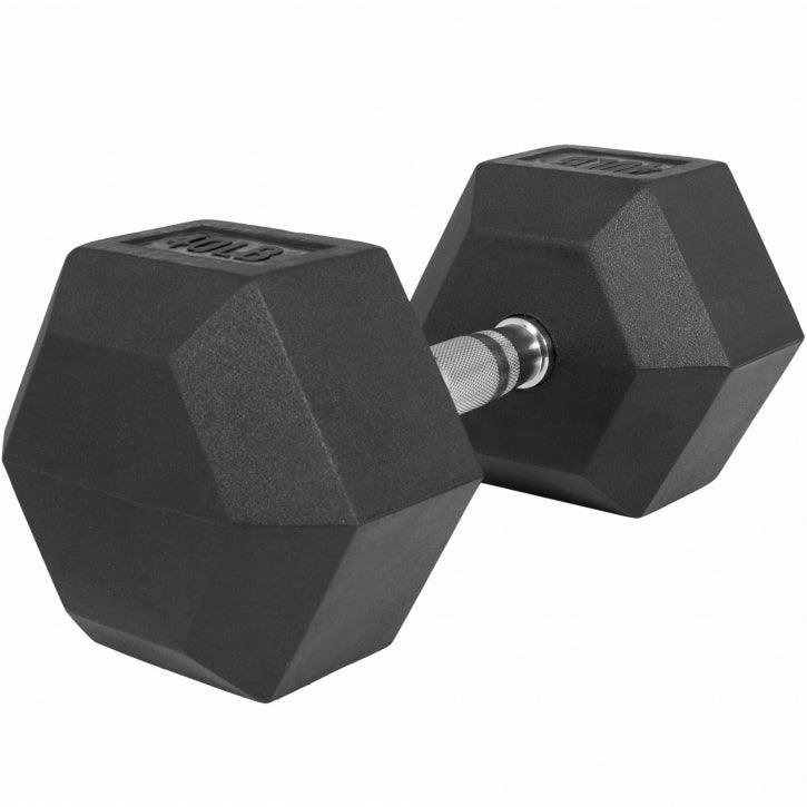 US Haltère hexagonal en caoutchouc - Gorilla Sports France